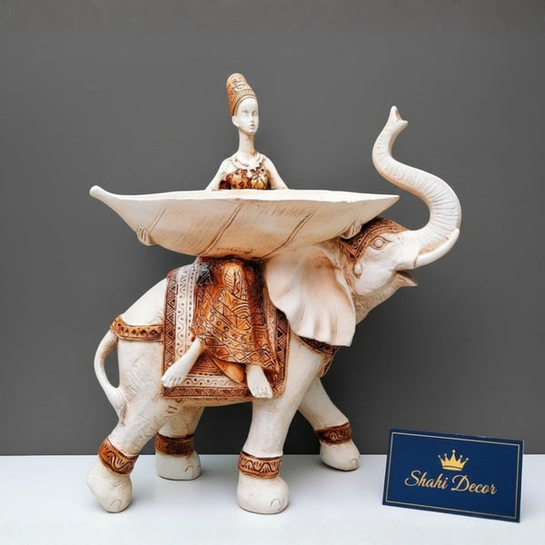 Ivory & Bronze Elephant Lady Sculpture