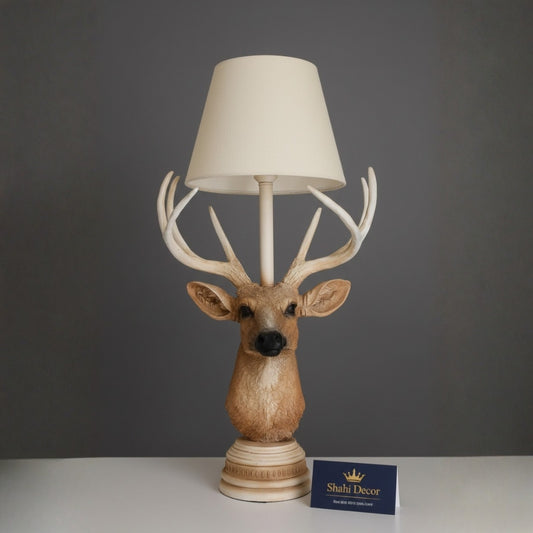 Natural Woodland Stag Head Table Lamp