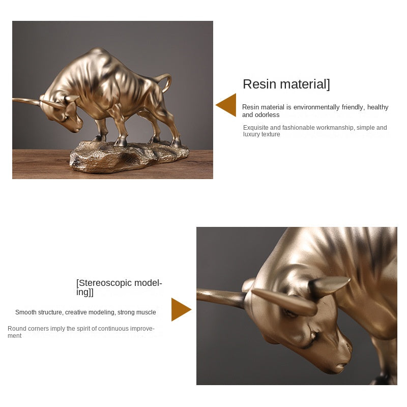 Premium Stock Market Bull Sculpture – Symbol of Power, Strength & Success